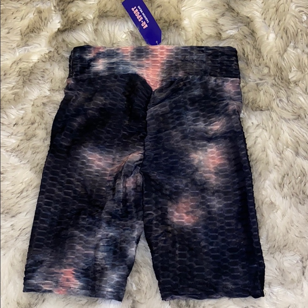 High waist scrunch butt lift textured Biker shorts